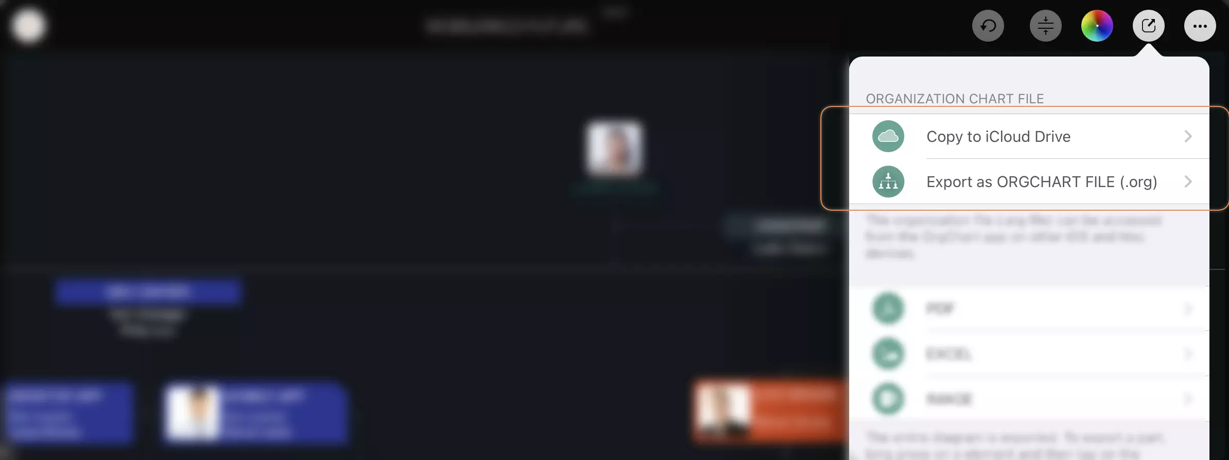 Export in .org-Dateien über Legacy OrgChart Apps